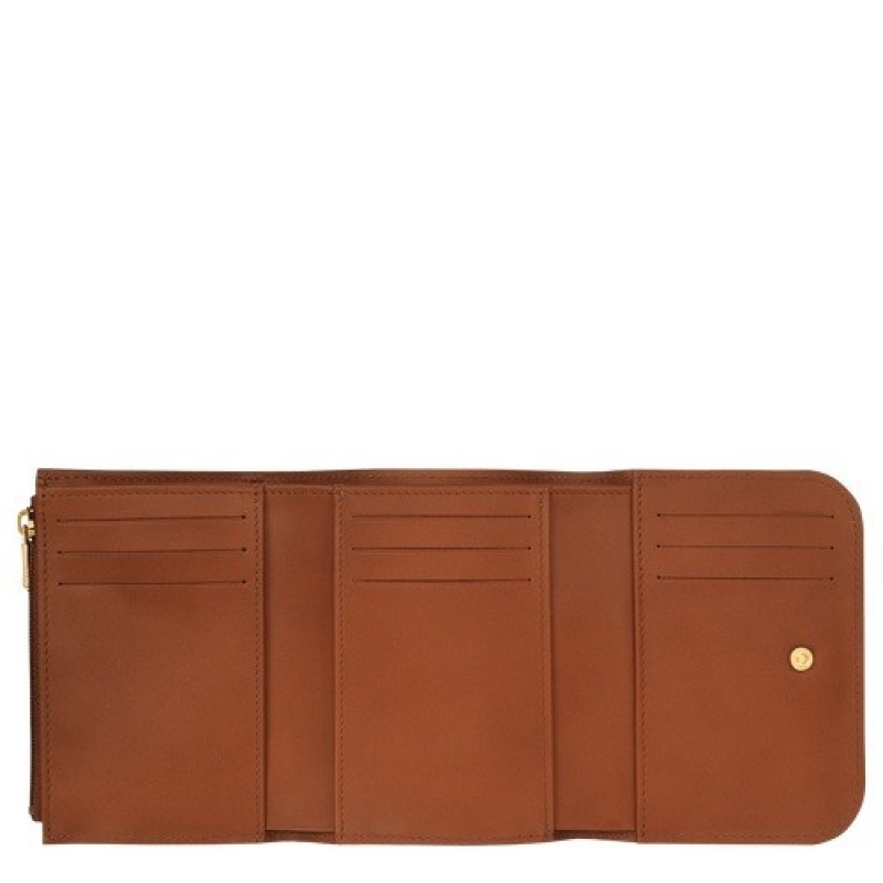 Cognac Longchamp Box-trot Wallet | SN-LCMP48256