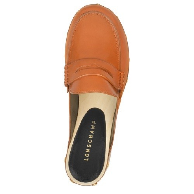 Cognac Longchamp La Cigale Clogs | SN-LCMP48817