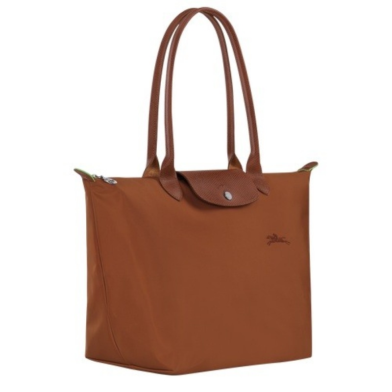 Cognac Longchamp Le Pliage Green L Tote Bag | SN-LCMP47975