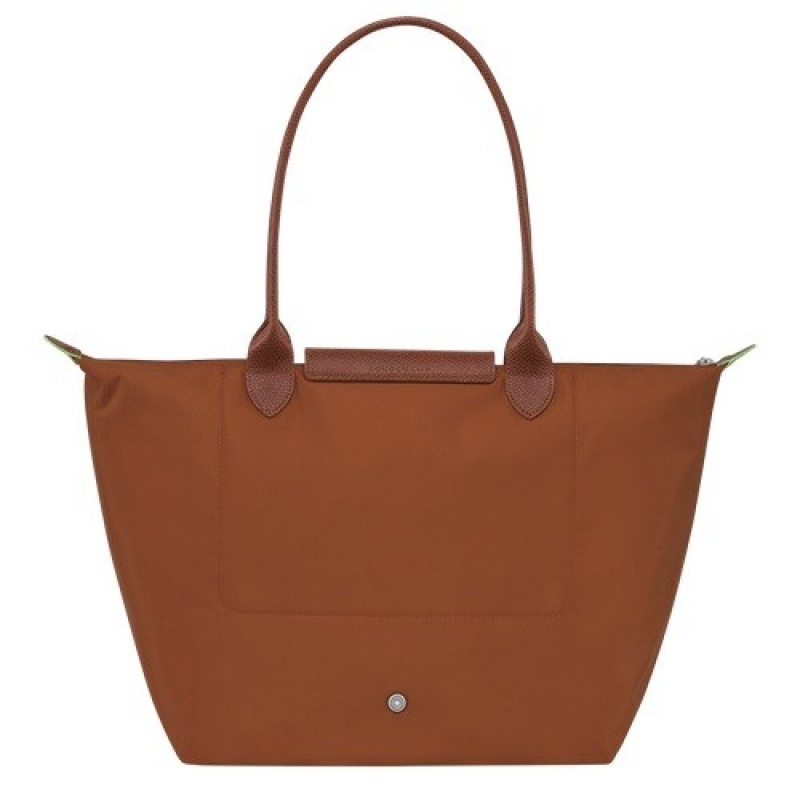 Cognac Longchamp Le Pliage Green L Tote Bag | SN-LCMP47975