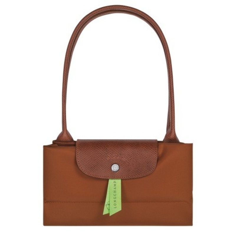 Cognac Longchamp Le Pliage Green L Tote Bag | SN-LCMP47975