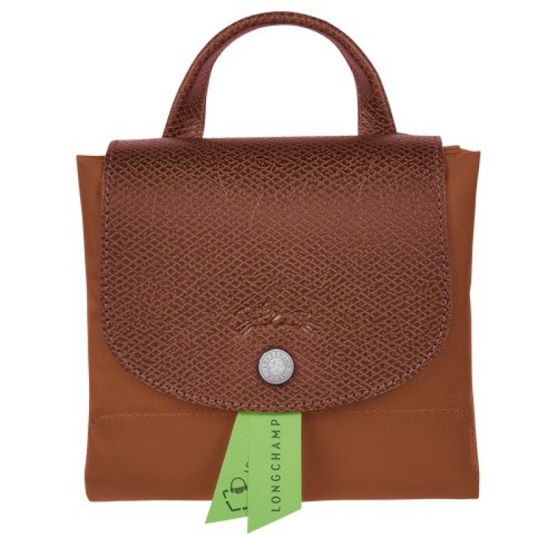 Cognac Longchamp Le Pliage Green M Backpack | SN-LCMP49134