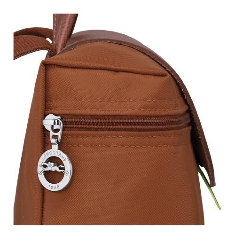 Cognac Longchamp Le Pliage Green M Backpack | SN-LCMP48115