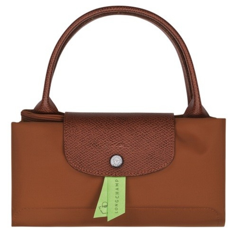 Cognac Longchamp Le Pliage Green M Handbag | SN-LCMP47716