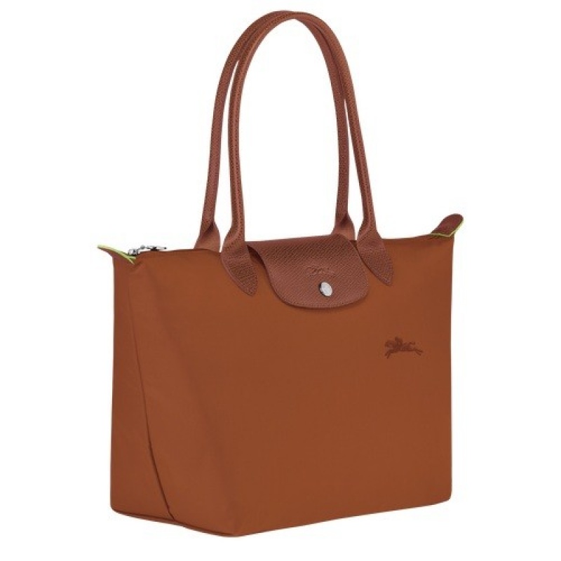 Cognac Longchamp Le Pliage Green M Tote Bag | SN-LCMP47969