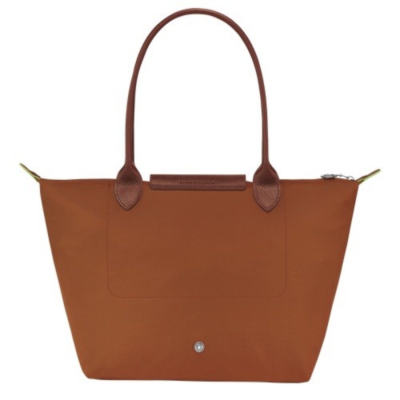 Cognac Longchamp Le Pliage Green M Tote Bag | SN-LCMP47969