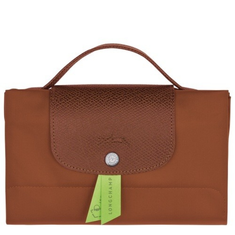 Cognac Longchamp Le Pliage Green S Briefcase | SN-LCMP49020