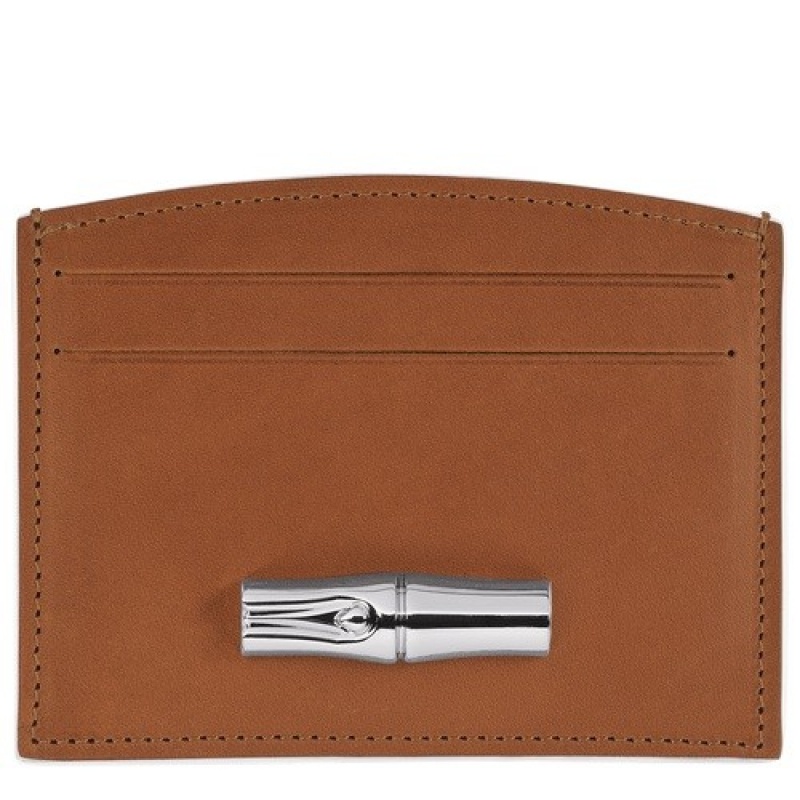 Cognac Longchamp Roseau Card Holder | SN-LCMP48348