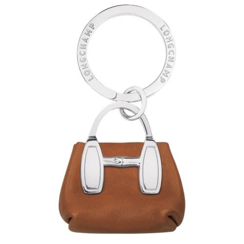 Cognac Longchamp Roseau Key Rings | SN-LCMP48467