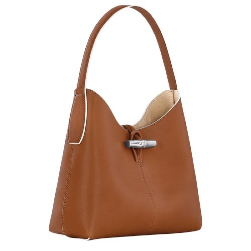 Cognac Longchamp Roseau M Hobo Bag | SN-LCMP47994