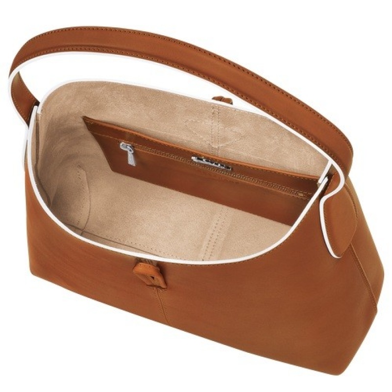 Cognac Longchamp Roseau M Hobo Bag | SN-LCMP47994