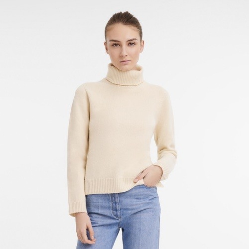 Ecru Longchamp Turtleneck Sweater | SN-LCMP48706