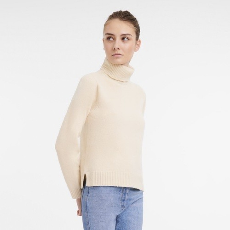 Ecru Longchamp Turtleneck Sweater | SN-LCMP48706