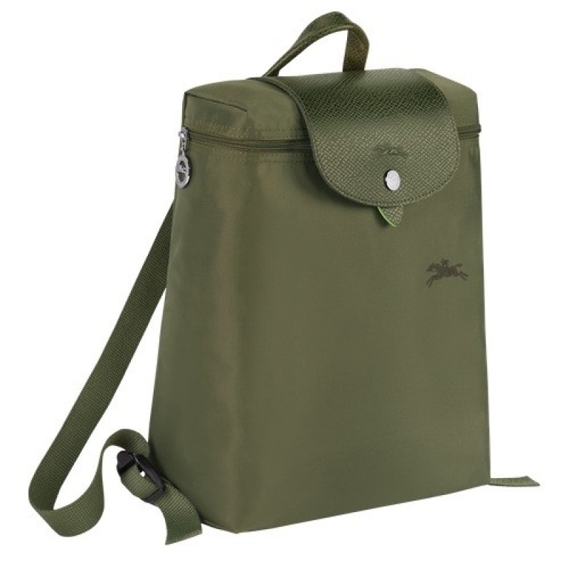 Forest Longchamp Le Pliage Green M Backpack | SN-LCMP49135