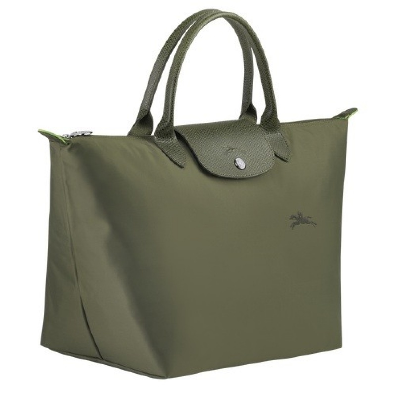 Forest Longchamp Le Pliage Green M Handbag | SN-LCMP47717