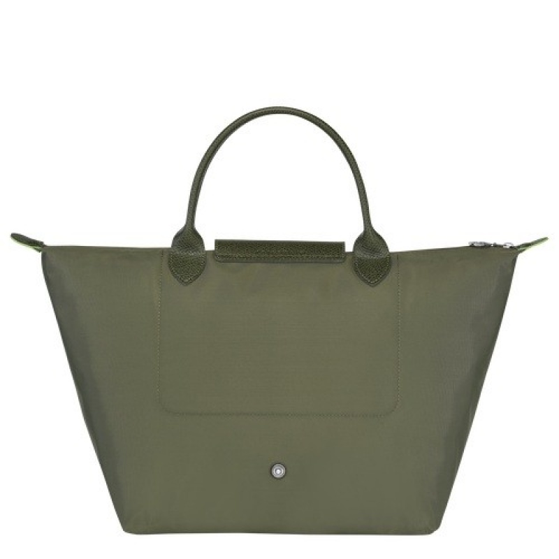 Forest Longchamp Le Pliage Green M Handbag | SN-LCMP47717