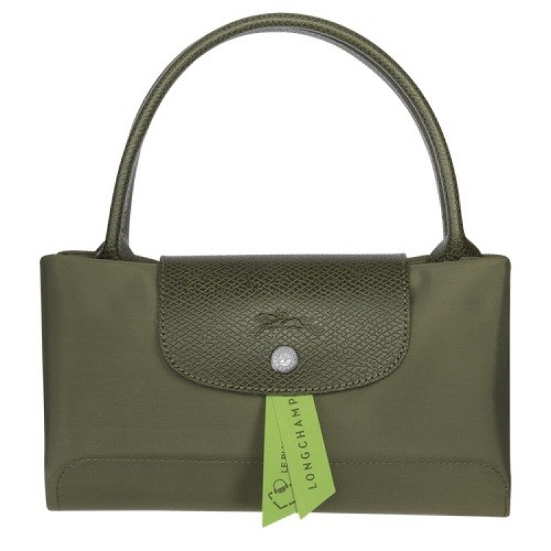 Forest Longchamp Le Pliage Green M Handbag | SN-LCMP47717