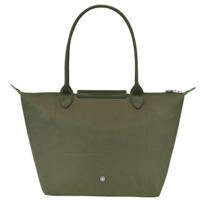 Forest Longchamp Le Pliage Green M Tote Bag | SN-LCMP47970