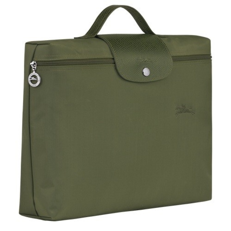 Forest Longchamp Le Pliage Green S Briefcase | SN-LCMP49021