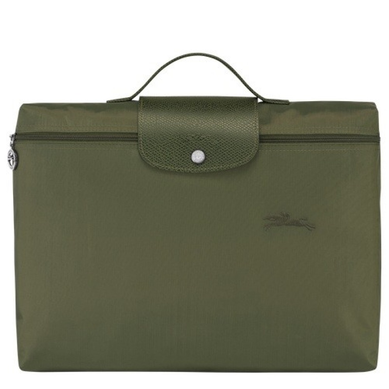 Forest Longchamp Le Pliage Green S Briefcase | SN-LCMP49021