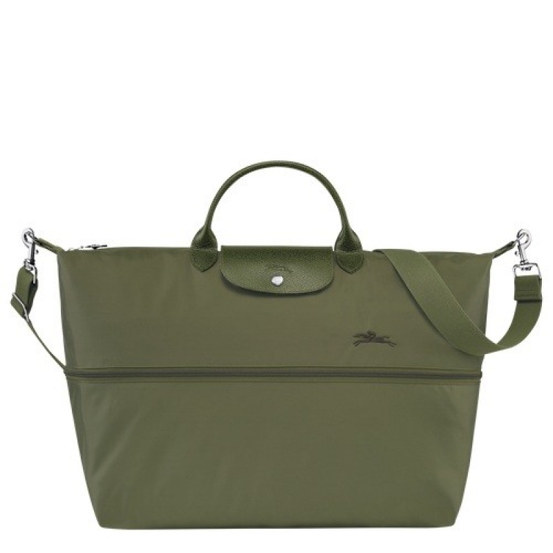 Forest Longchamp Le Pliage Green Travel Bag Expandable | SN-LCMP49330