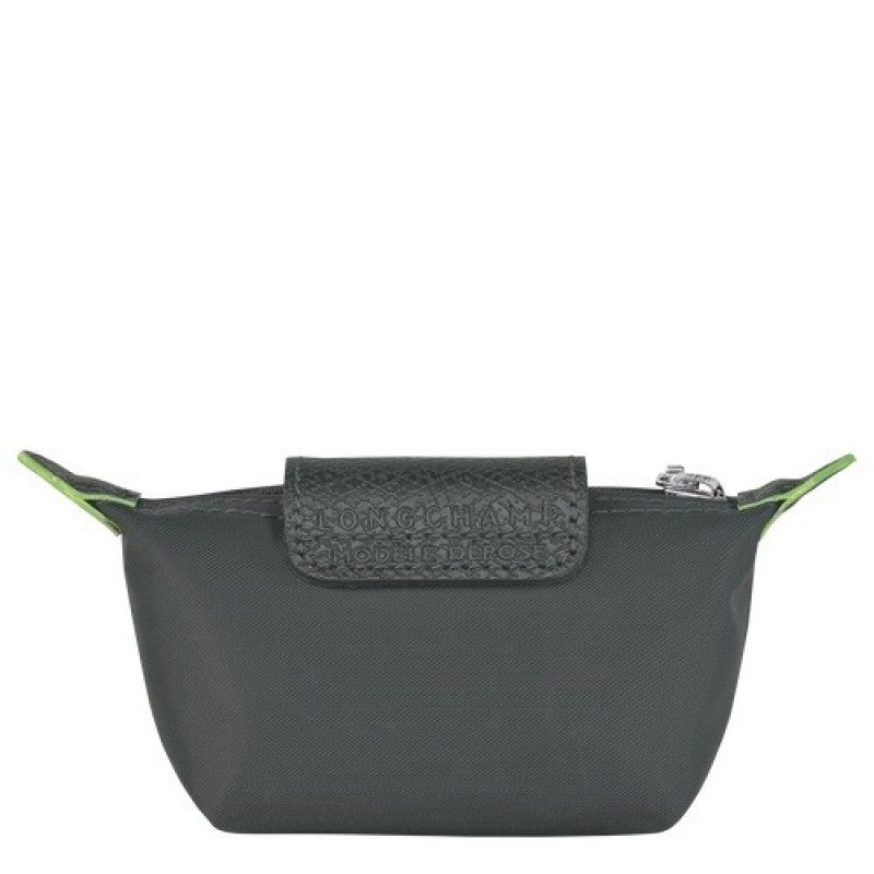 Graphite Longchamp Le Pliage Green Coin Purse | SN-LCMP49269