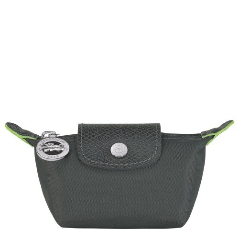 Graphite Longchamp Le Pliage Green Coin Purse | SN-LCMP49269