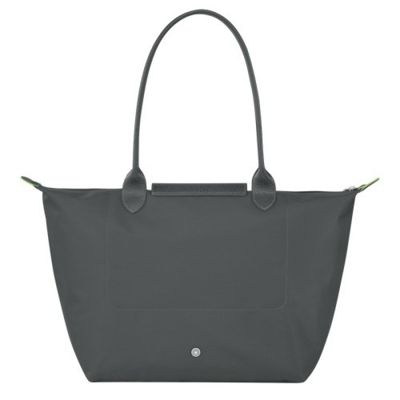 Graphite Longchamp Le Pliage Green L Tote Bag | SN-LCMP47974