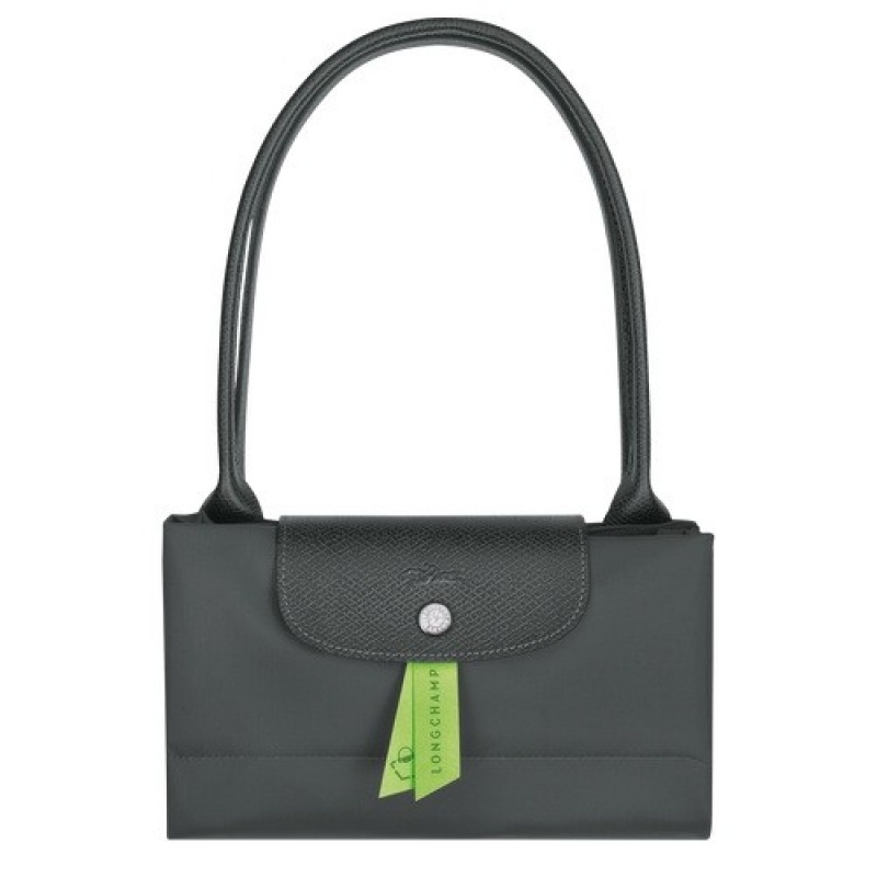 Graphite Longchamp Le Pliage Green L Tote Bag | SN-LCMP47974