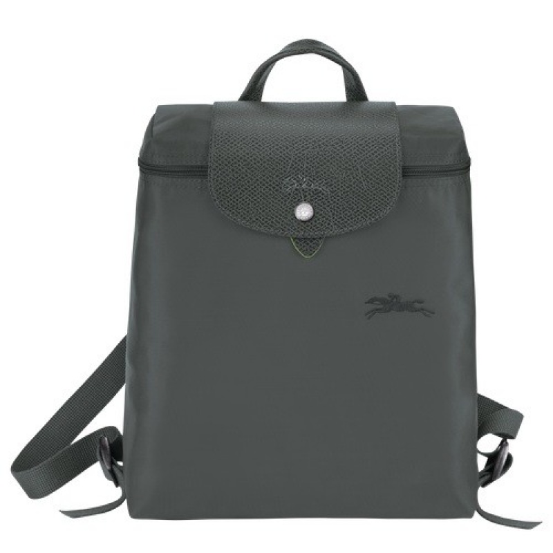 Graphite Longchamp Le Pliage Green M Backpack | SN-LCMP49132