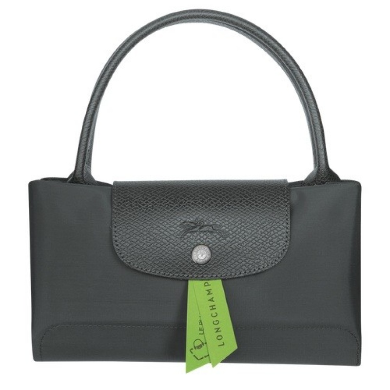 Graphite Longchamp Le Pliage Green M Handbag | SN-LCMP47715