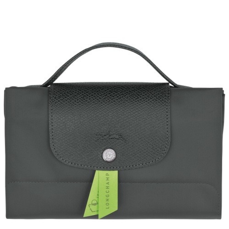 Graphite Longchamp Le Pliage Green S Briefcase | SN-LCMP49019