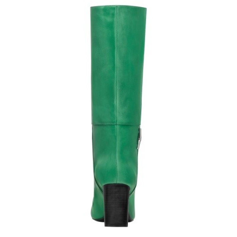 Grass/Green Light Longchamp Roseau Heel Boots | SN-LCMP48803