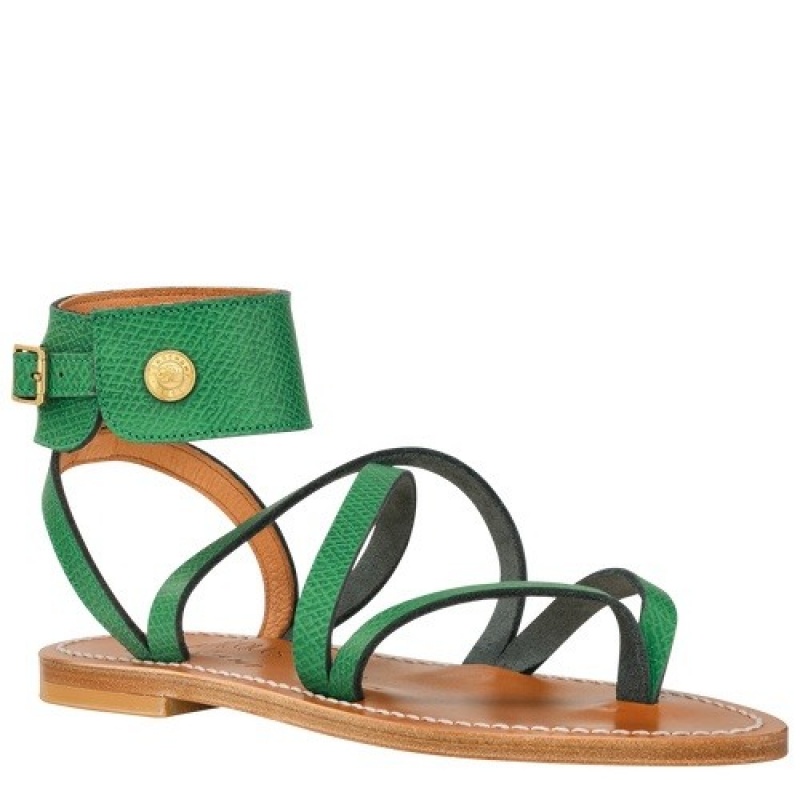 Green Longchamp X K.Jacques Sandals | SN-LCMP48833