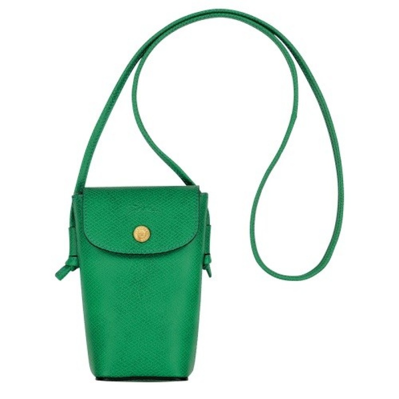 Green Longchamp éPure Phone Case With Leather Lace | SN-LCMP48226