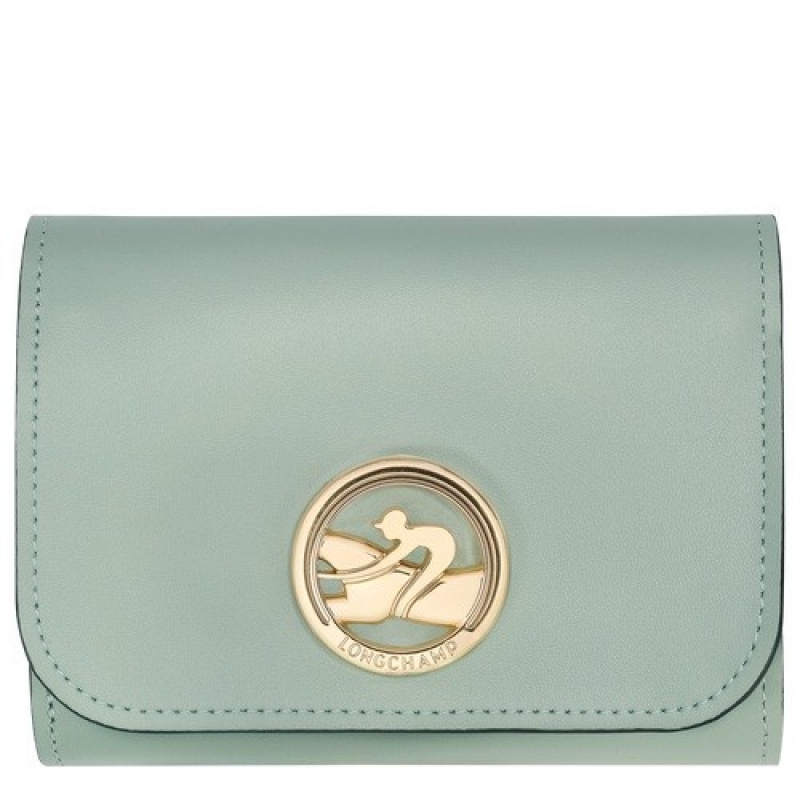 Green-gray Longchamp Box-trot Wallet | SN-LCMP48255