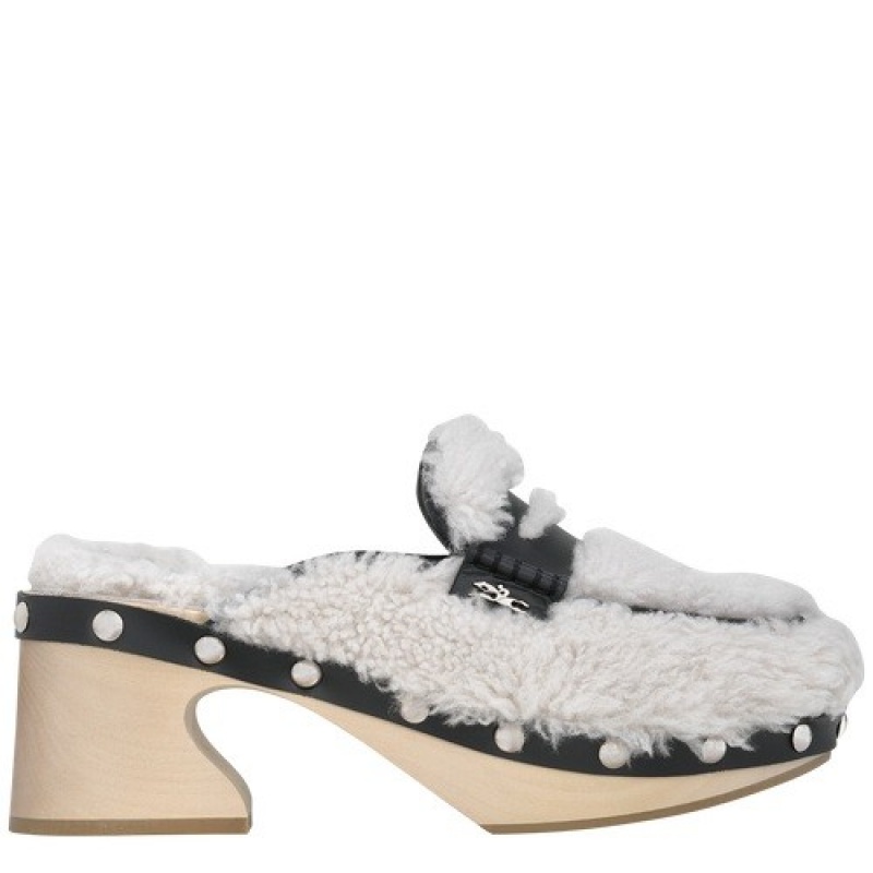 Ivory Longchamp La Cigale Clogs | SN-LCMP48815