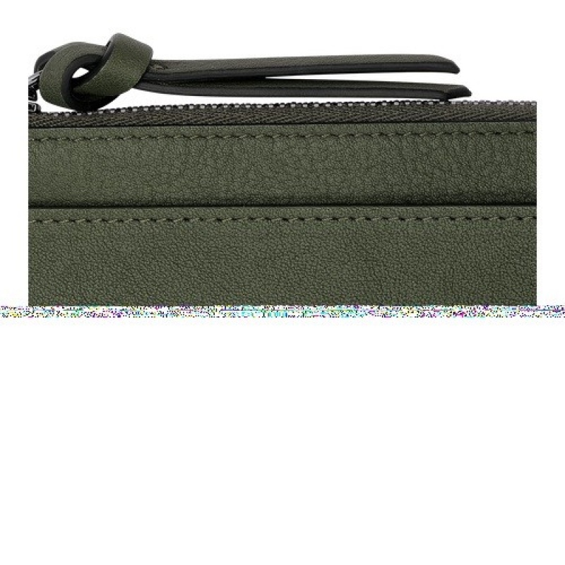 Khaki Longchamp 3d Card Holder | SN-LCMP48338