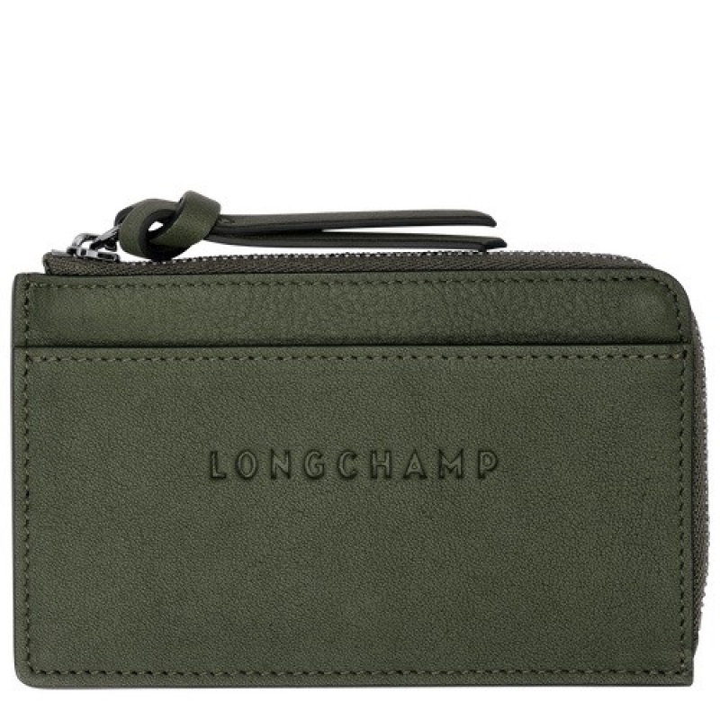 Khaki Longchamp 3d Card Holder | SN-LCMP48338