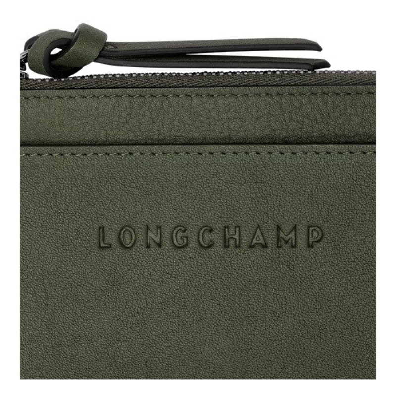 Khaki Longchamp 3d Card Holder | SN-LCMP49235