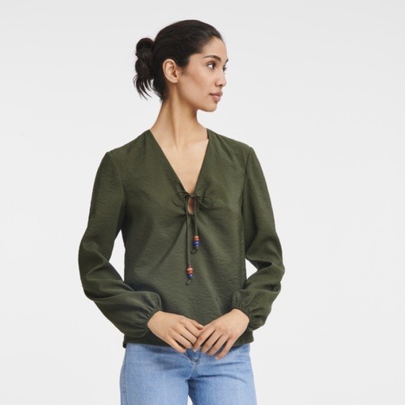 Khaki Longchamp Blouse | SN-LCMP48741