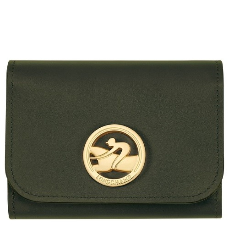 Khaki Longchamp Box-trot Wallet | SN-LCMP48301