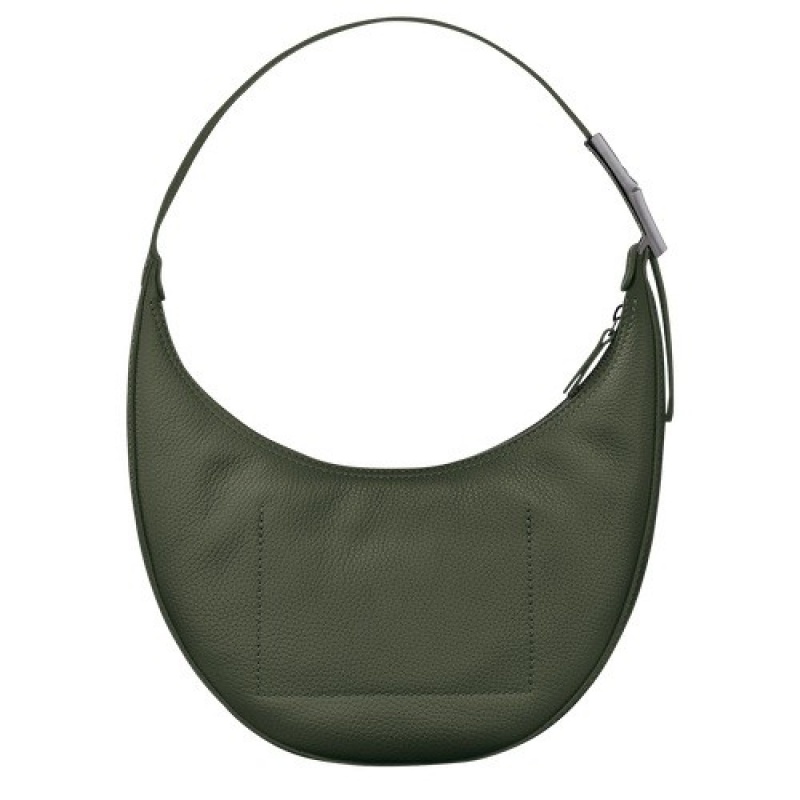 Khaki Longchamp Roseau Essential M Hobo Bag | SN-LCMP48070