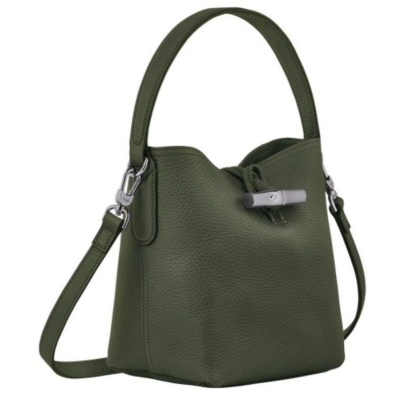 Khaki Longchamp Roseau Essential Xs Bucket Bag | SN-LCMP47939