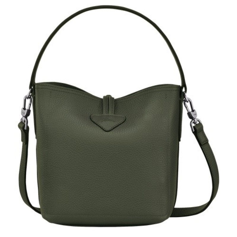 Khaki Longchamp Roseau Essential Xs Bucket Bag | SN-LCMP47939