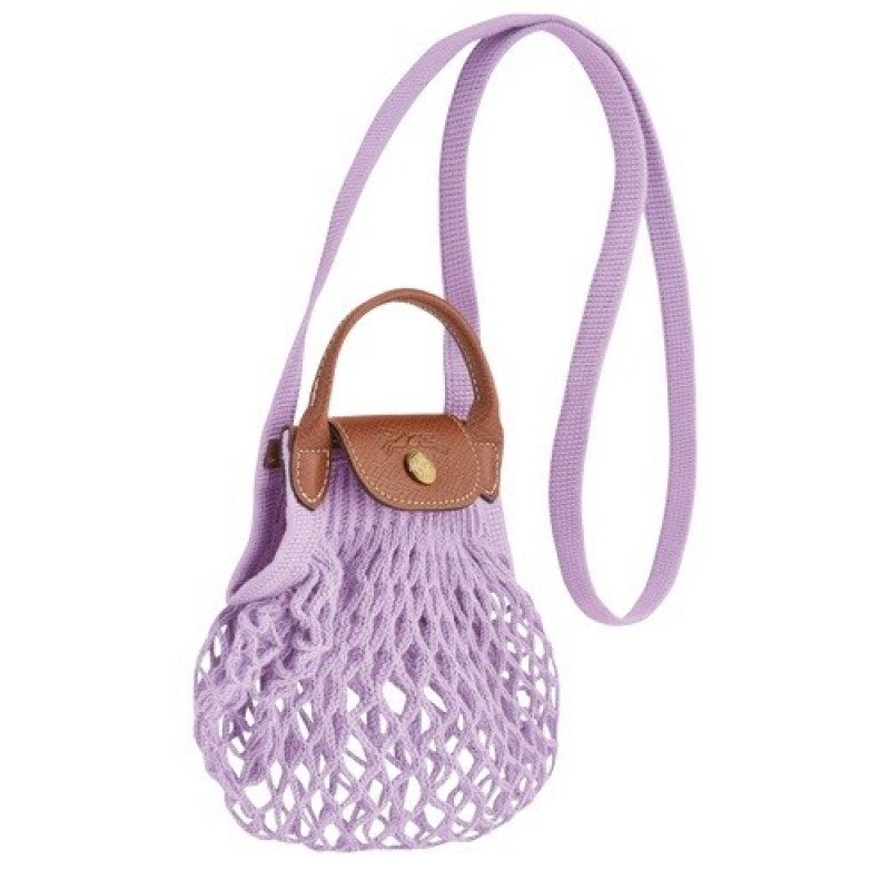 Lilac Longchamp Le Pliage Filet Xs Mesh Bag | SN-LCMP47879