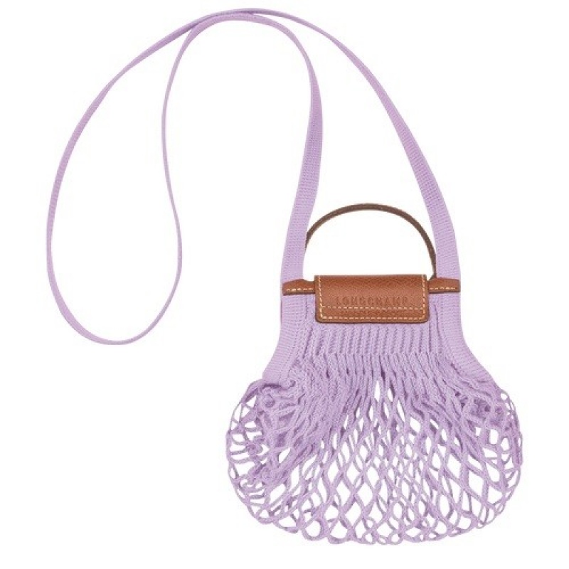 Lilac Longchamp Le Pliage Filet Xs Mesh Bag | SN-LCMP47879