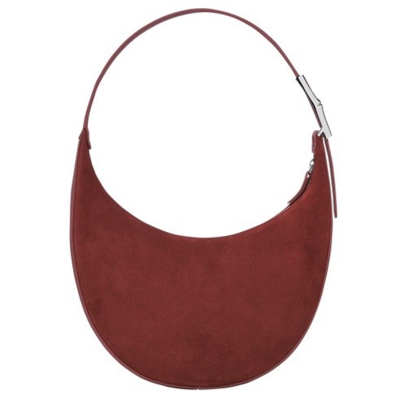 Mahogany Longchamp Roseau Essential M Hobo Bag | SN-LCMP47960