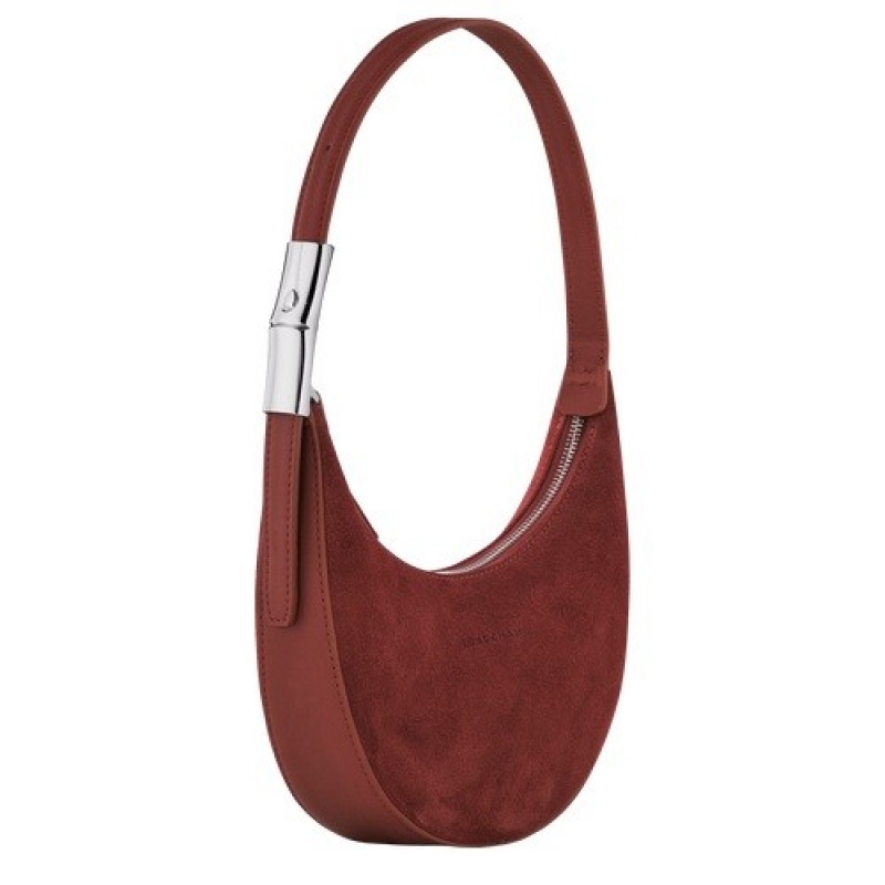 Mahogany Longchamp Roseau Essential S Hobo Bag | SN-LCMP47961