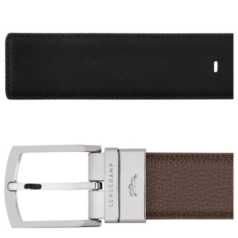 Mocha/Black Longchamp Le Foulonné Men's Belt | SN-LCMP49453